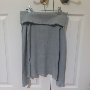 💚 2/$35 NWOT Abercrombie dusty grey blue off the shoulder sweater